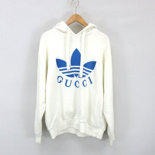 Gucci Trefoil Hoodie Pullover Hoodie 702607 Xjeda XS White AA