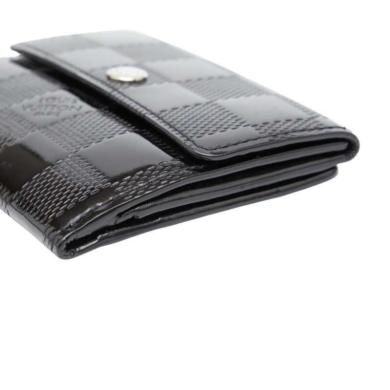 Louis Vuitton Damier Vernis Lladro Coin Case Card Case M92136 Black Patent