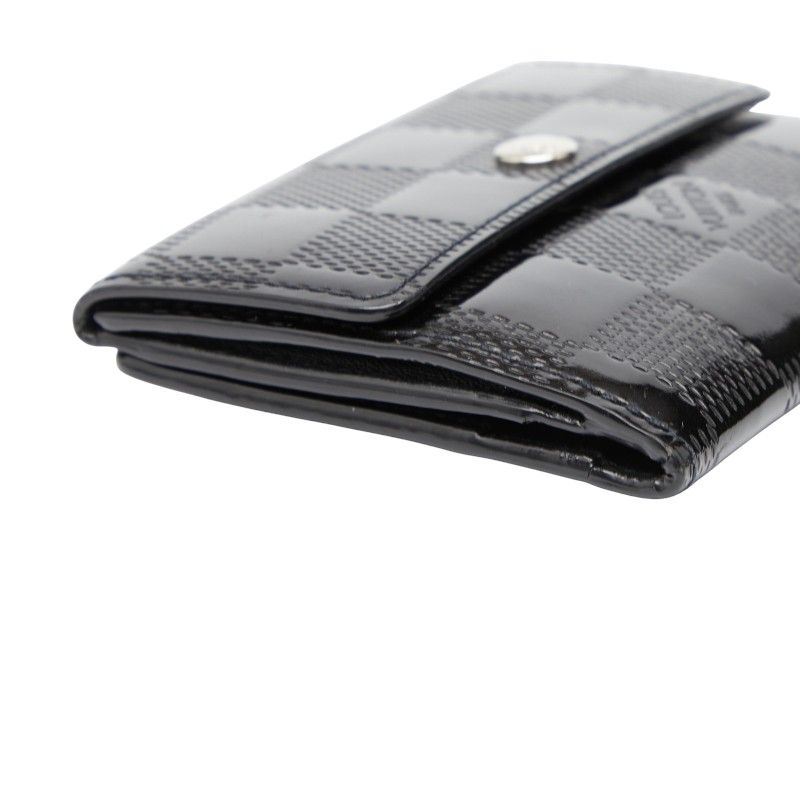 Louis Vuitton Damier Vernis Lladro Coin Case Card Case M92136 Black Patent