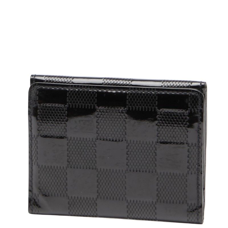 Louis Vuitton Damier Vernis Lladro Coin Case Card Case M92136 Black Patent