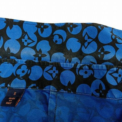 Louis Vuitton Perforated Monogram Shirt S Blue AA