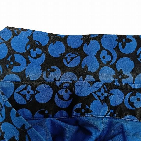 Louis Vuitton Perforated Monogram Shirt S Blue AA