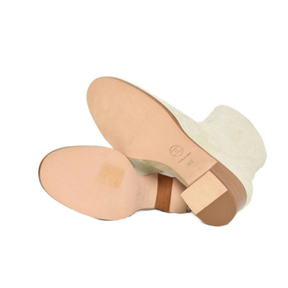 Chanel Long Boots Suede Coco Mark 36 Ivory G27305x02868 AA