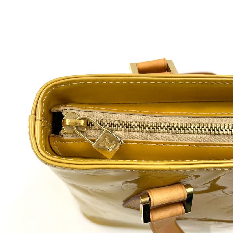 Louis Vuitton Houston Monogram Vernis Monogram Vernis Leather Light Yellow Tote