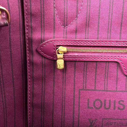 Louis Vuitton Neverfull MM Monogram Totem Shoulder Bag PVC Dark Purple And