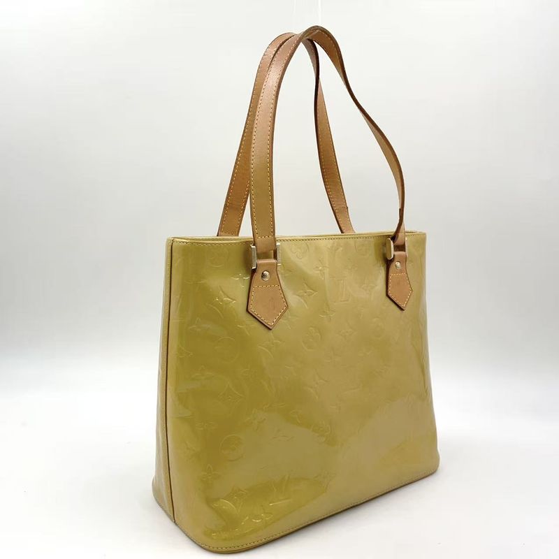 Louis Vuitton Houston Monogram Vernis Monogram Vernis Leather Light Yellow Tote