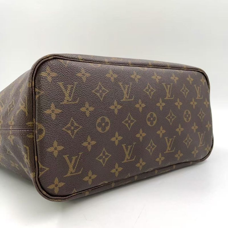 Louis Vuitton Neverfull MM Monogram Totem Shoulder Bag PVC Dark Purple And