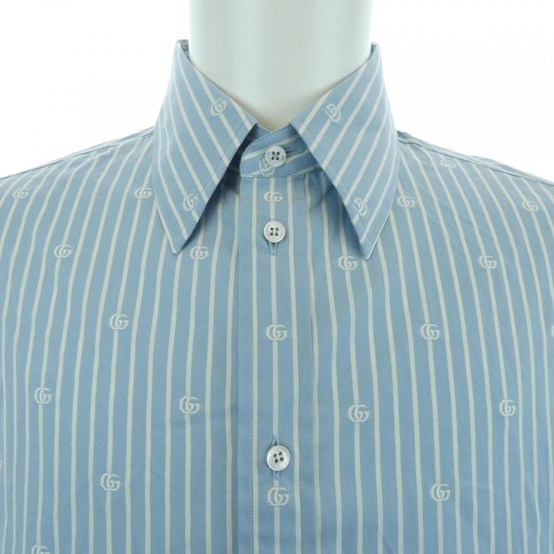 Gucci GG Striped Fil Coupe Cotton Shirt 625888 Zafxs Shirt