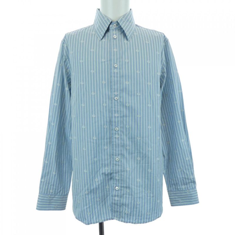 Gucci GG Striped Fil Coupe Cotton Shirt 625888 Zafxs Shirt