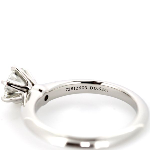 Tiffany & Co Solitaire 065ct Diamond Ring I-vs2-3ex Pt950