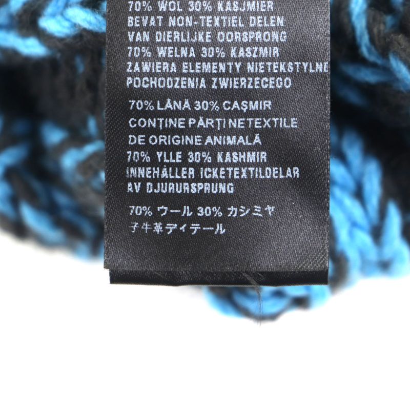 Prada 2023 1hc354 Wool Cashmere Triangle Logo Triangle Plate Hat Knit Cap Blue