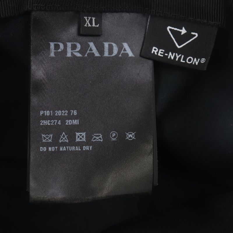 Prada 2hc274 Re-nylon Nylon Leather Use Triangle Logo Plate Hat Black XL Made