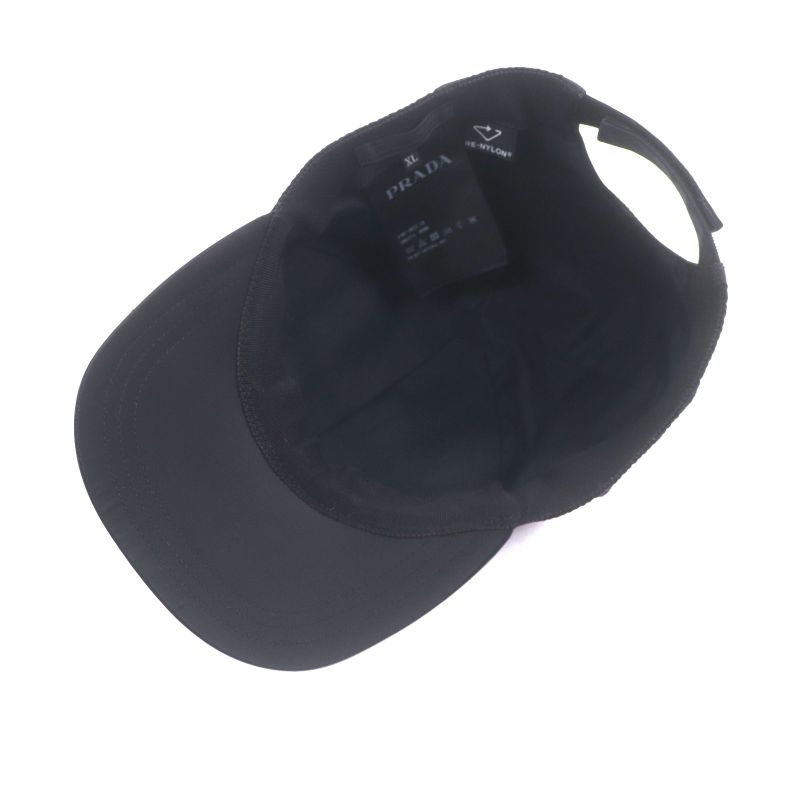 Prada 2hc274 Re-nylon Nylon Leather Use Triangle Logo Plate Hat Black XL Made