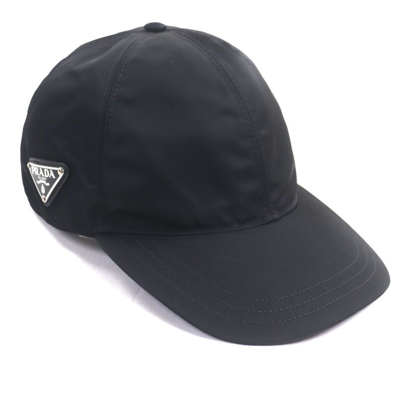 Prada 2hc274 Re-nylon Nylon Leather Use Triangle Logo Plate Hat Black XL Made