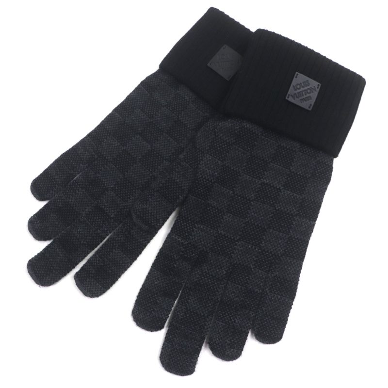  Louis Vuitton 2025 M77992 Neo Petit Damier 100% Wool Leather Patched Gloves
