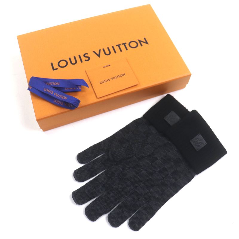  Louis Vuitton 2025 M77992 Neo Petit Damier 100% Wool Leather Patched Gloves