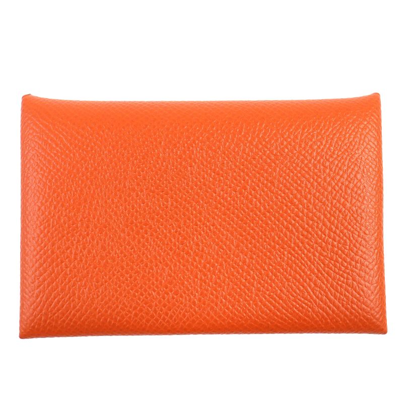 Hermes Calvi Vaux Epson Brick Silver Hardware Business Card Holder Card Case