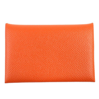 Hermes Calvi Vaux Epson Brick Silver Hardware Business Card Holder Card Case