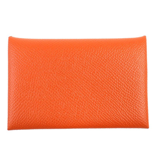 Hermes Calvi Vaux Epson Brick Silver Hardware Business Card Holder Card Case