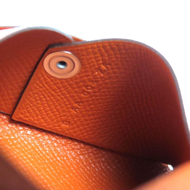 Hermes Calvi Vaux Epson Brick Silver Hardware Business Card Holder Card Case