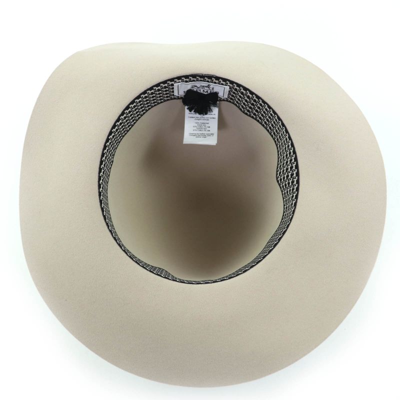Hermes Betty Wool Cotton Horse Design Ribbon Tape Fedora Hat Light Gray 59 Made