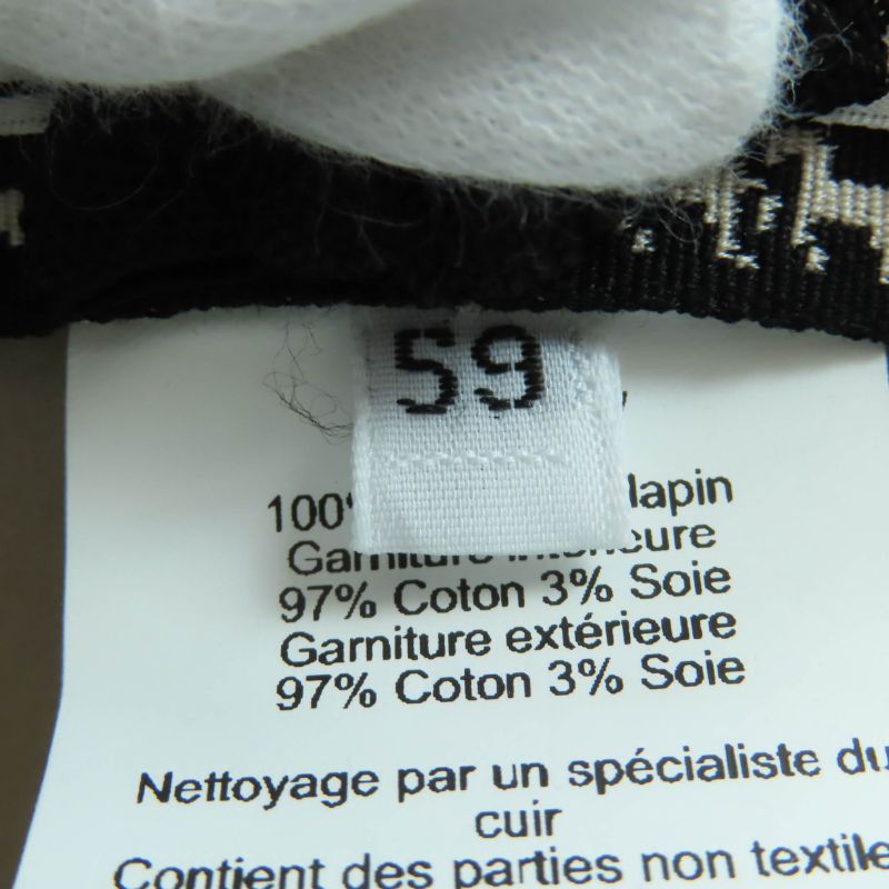 Hermes Betty Wool Cotton Horse Design Ribbon Tape Fedora Hat Light Gray 59 Made