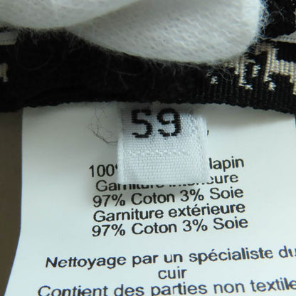 Hermes Betty Wool Cotton Horse Design Ribbon Tape Fedora Hat Light Gray 59 Made