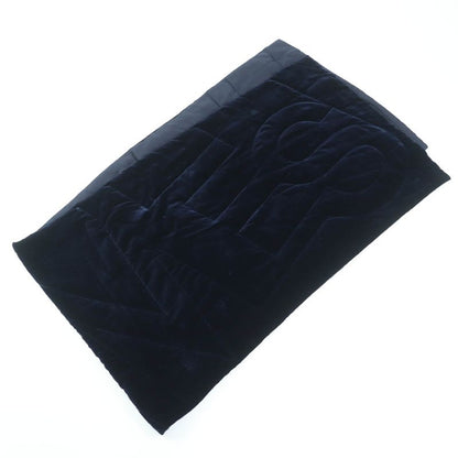 Hermes 100% Silk Logo Quilted Padded Large Shawl Scarf Navy Made In France Women