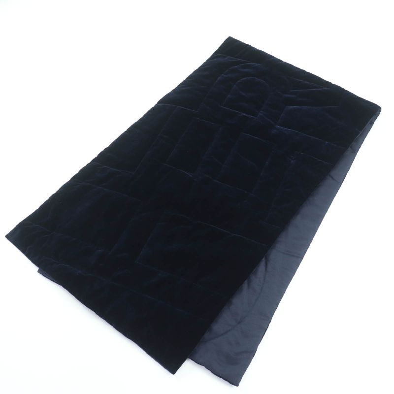 Hermes 100% Silk Logo Quilted Padded Large Shawl Scarf Navy Made In France Women