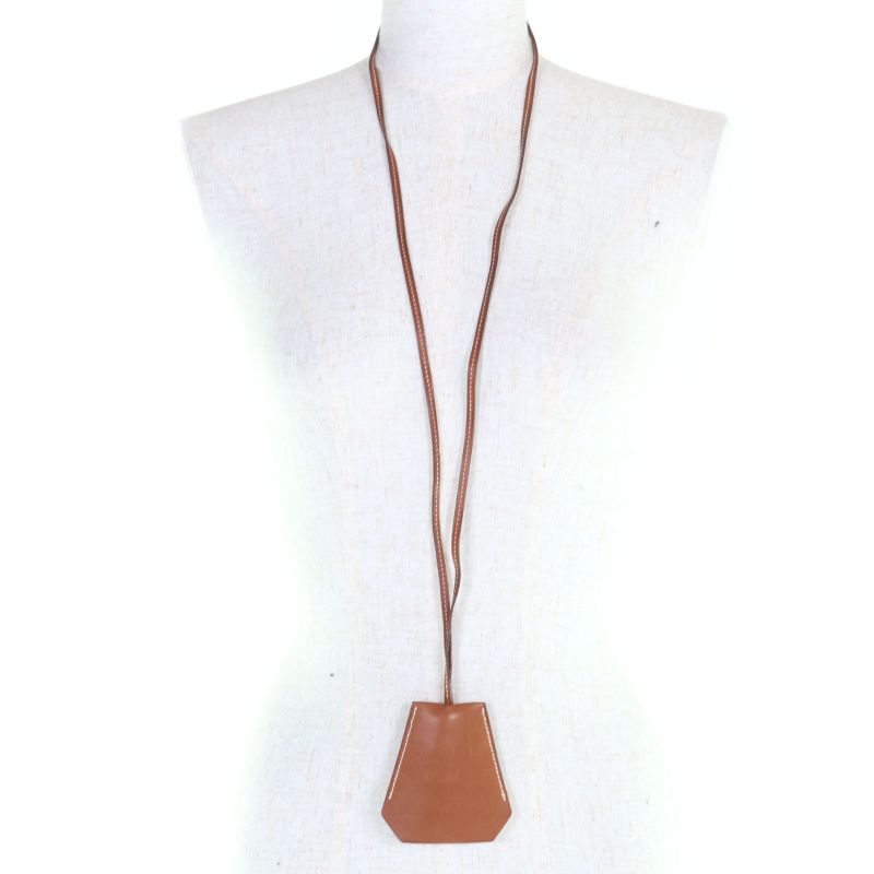 Hermes Vintage Margiela Period Leather Clochette Necklace Pendant Accessory