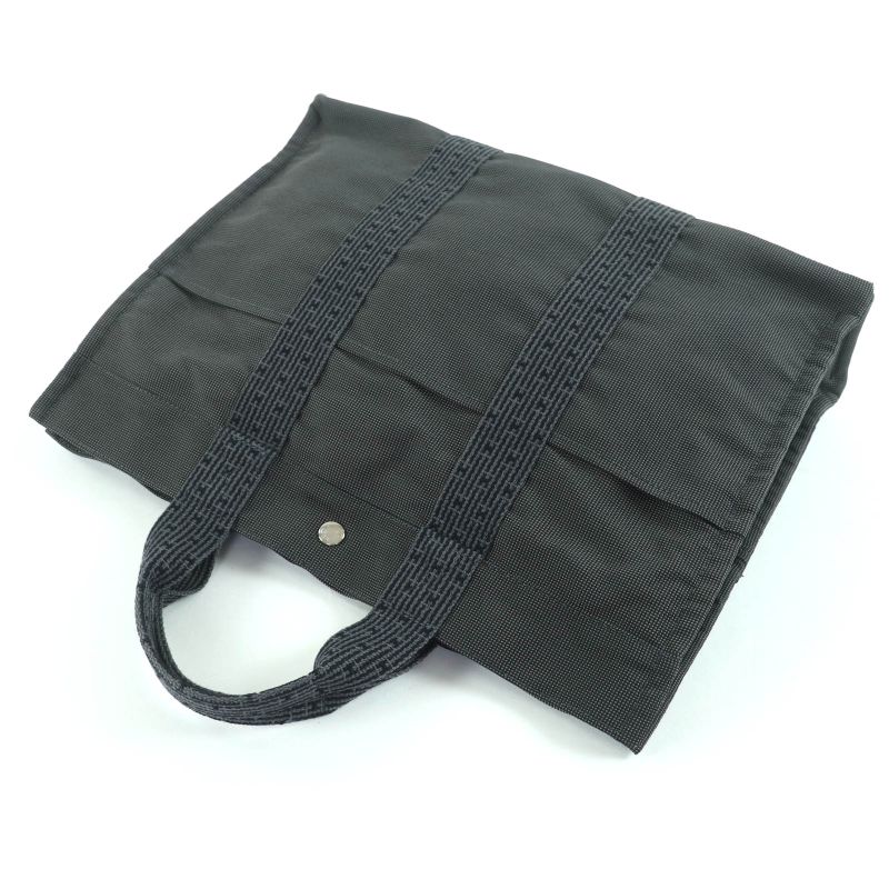 Hermes Yale Line MM Serie Hardware Canvas Tote Handbag Gray Made In France Women