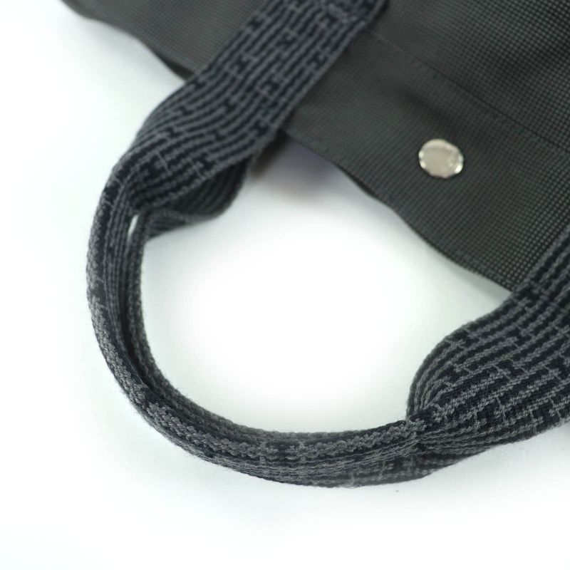 Hermes Yale Line MM Serie Hardware Canvas Tote Handbag Gray Made In France Women