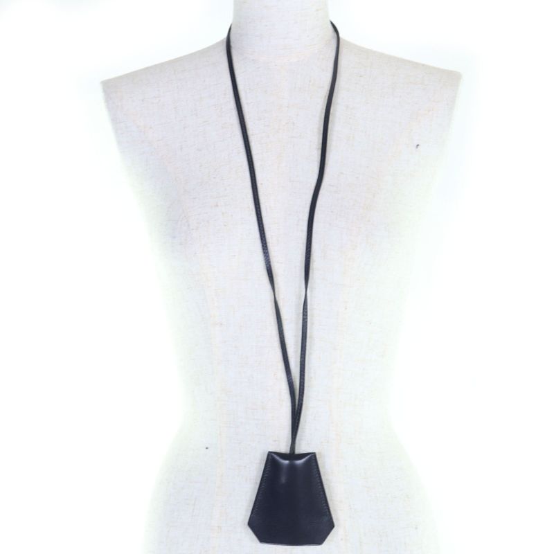 Hermes Vintage Margiela Period Leather Clochette Necklace Pendant Accessory