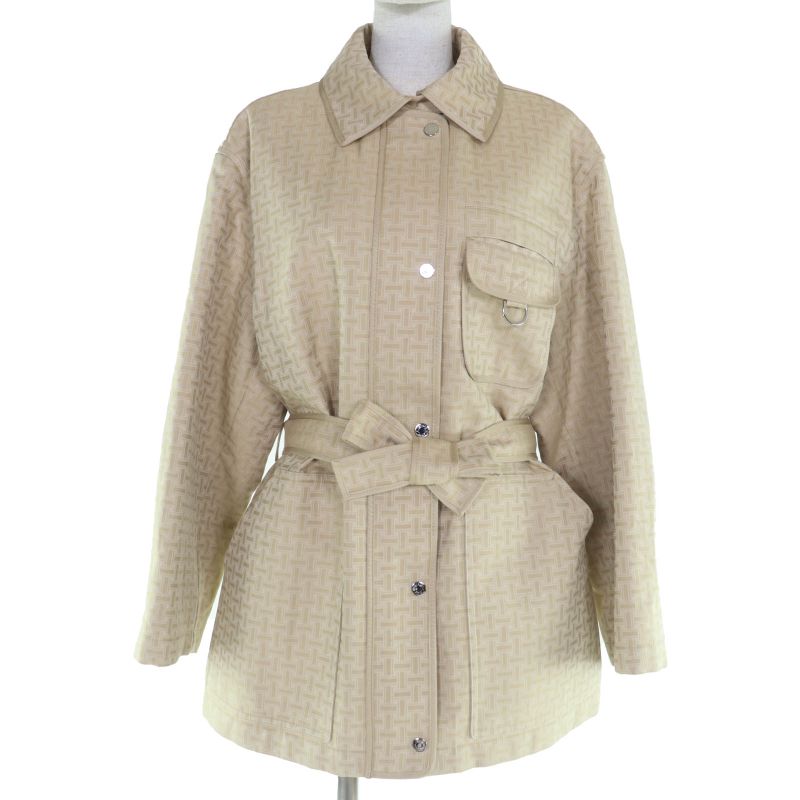 Hermes 22AW 2h0117dp Cotton Rayon Silver Hardware Serie Button H Mosaic With