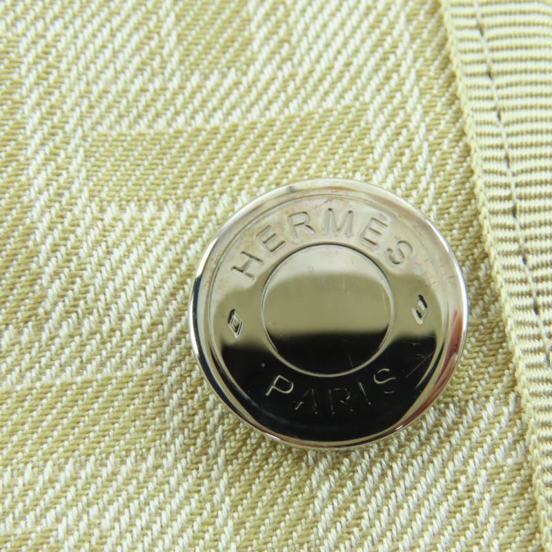 Hermes 22AW 2h0117dp Cotton Rayon Silver Hardware Serie Button H Mosaic With