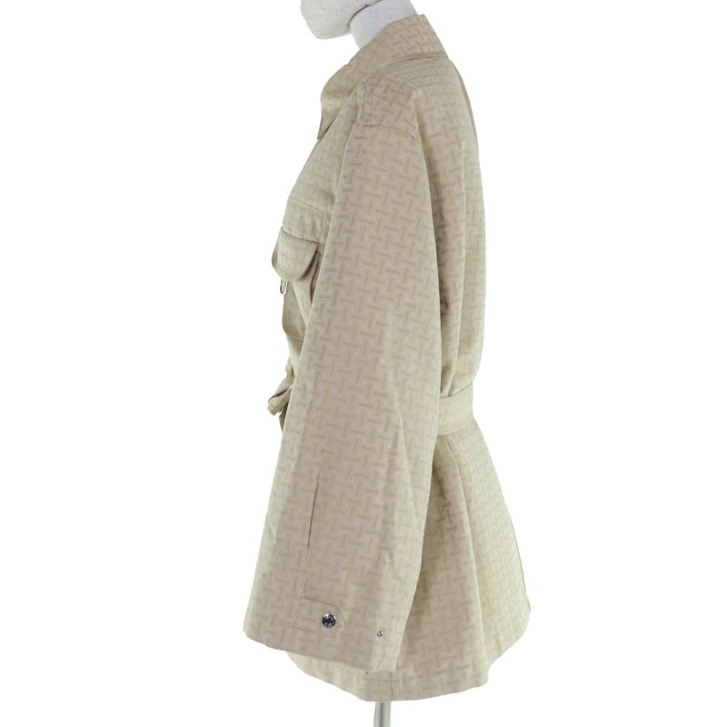 Hermes 22AW 2h0117dp Cotton Rayon Silver Hardware Serie Button H Mosaic With