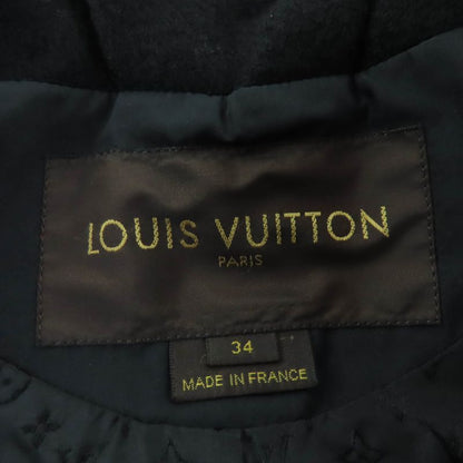 Louis Vuitton Wool Mohair Lined Monogram Logo Button Jacket Black 34 Made In