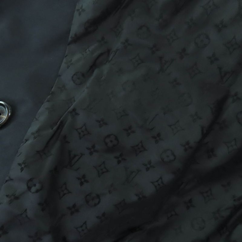 Louis Vuitton Wool Mohair Lined Monogram Logo Button Jacket Black 34 Made In