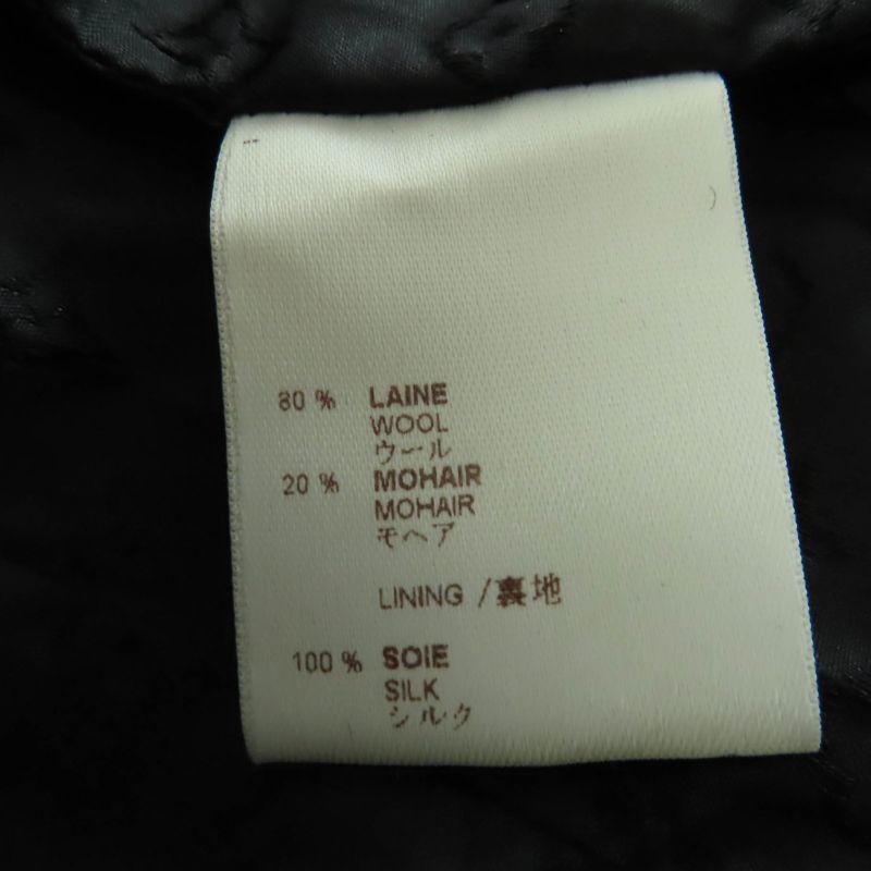 Louis Vuitton Wool Mohair Lined Monogram Logo Button Jacket Black 34 Made In