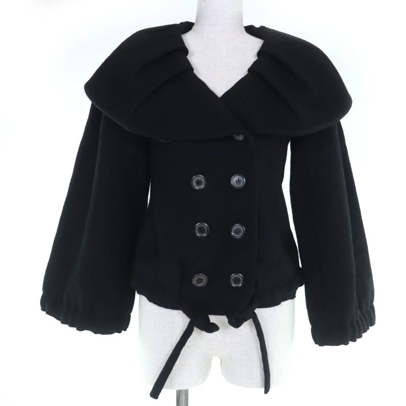 Louis Vuitton Wool Mohair Lined Monogram Logo Button Jacket Black 34 Made In