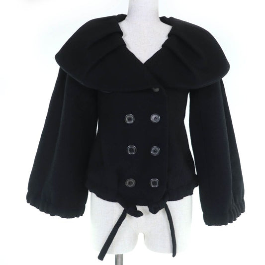 Louis Vuitton Wool Mohair Lined Monogram Logo Button Jacket Black 34 Made In