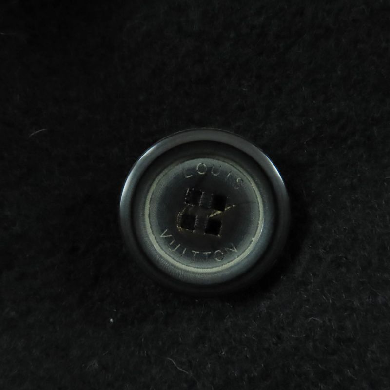 Louis Vuitton Wool Mohair Lined Monogram Logo Button Jacket Black 34 Made In