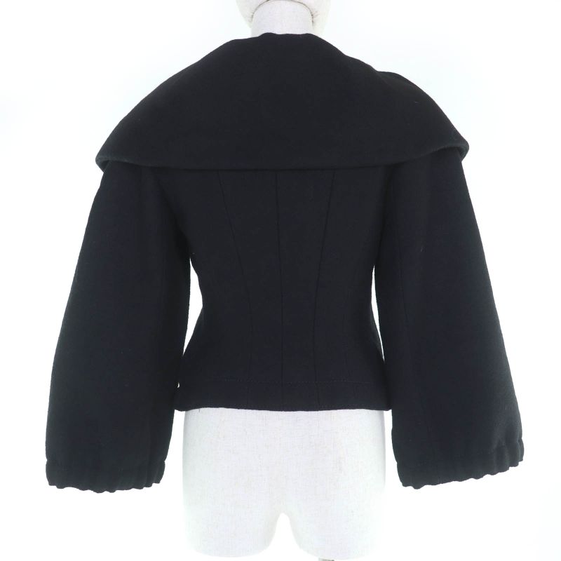 Louis Vuitton Wool Mohair Lined Monogram Logo Button Jacket Black 34 Made In