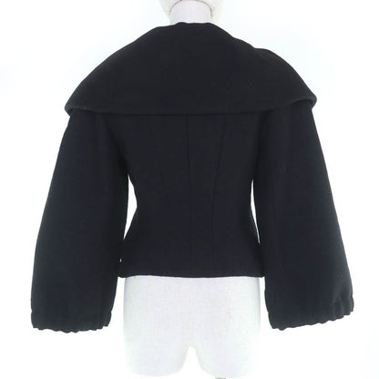 Louis Vuitton Wool Mohair Lined Monogram Logo Button Jacket Black 34 Made In