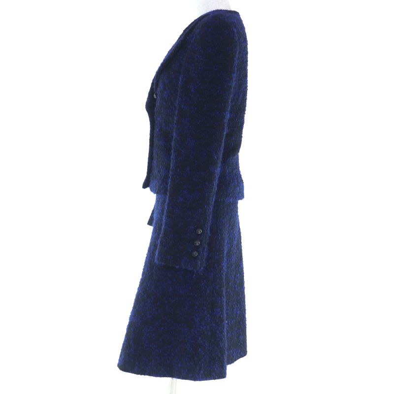 CHANEL Vintage 02A P20280 Mohair Mix Jacket With Coco Mark And Owl Button