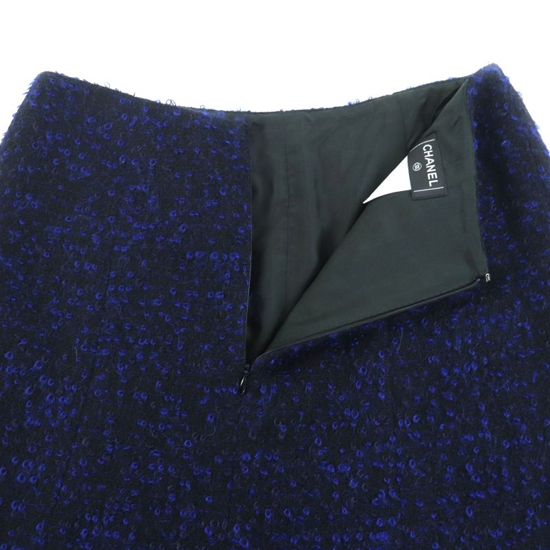 CHANEL Vintage 02A P20280 Mohair Mix Jacket With Coco Mark And Owl Button