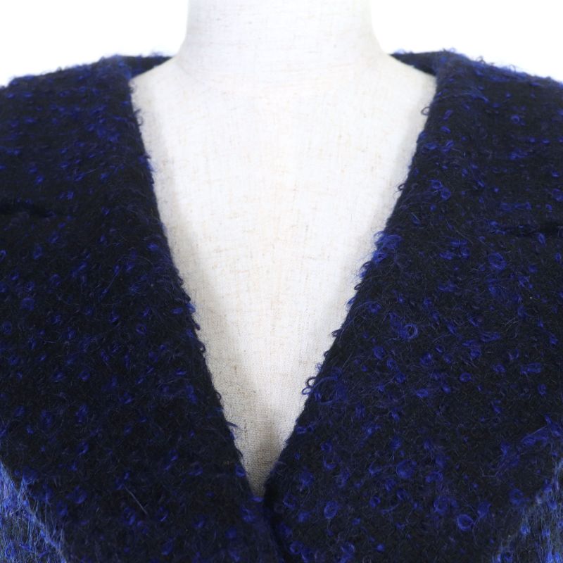 CHANEL Vintage 02A P20280 Mohair Mix Jacket With Coco Mark And Owl Button