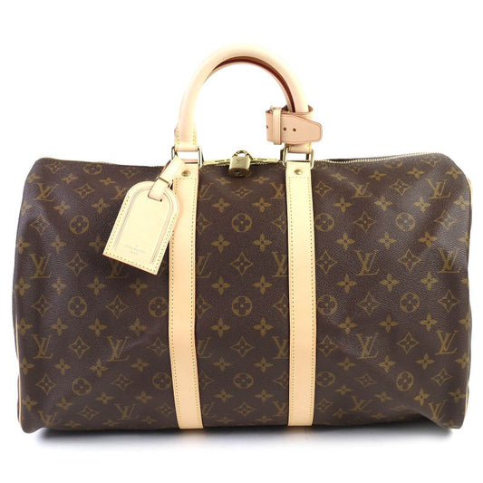 Louis Vuitton M41428 Monogram Keepall 45 Travel Bag With Keys And Cadenas Brown