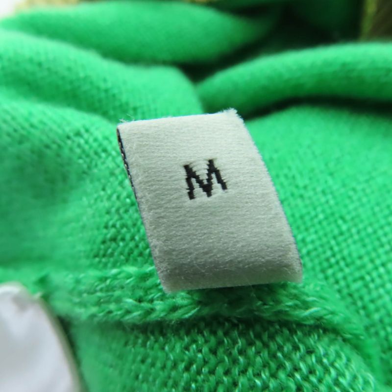 Gucci 501404 Cashmere Silk Long Sleeve Knit Top Green Gold M Made In Italy