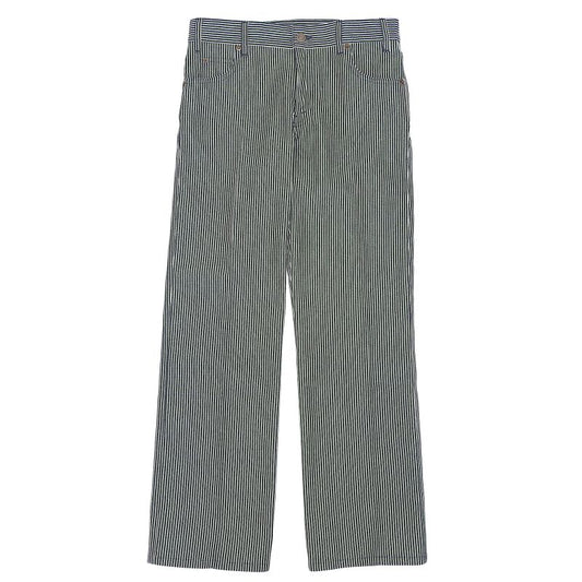 Celine N988098v Cotton Hickory Stripe Flared Denim Pants Navy White 27 Made In